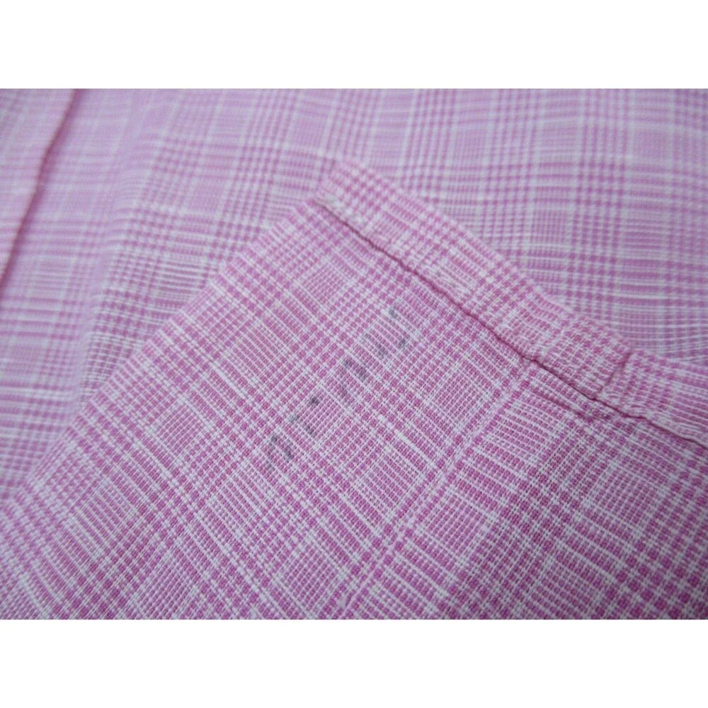 ETRO Shirt Men 42 Extra Large Pink Plaid Casual Long Sleeve Button Up Italy * - Picture 7 of 12